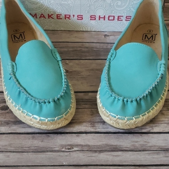 Maker's Shoes Aqua Moca Espadrilles NIB - Picture 3 of 12